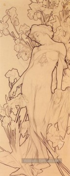 Iris Tableaux - Iris Art Nouveau Tchèque Alphonse Mucha